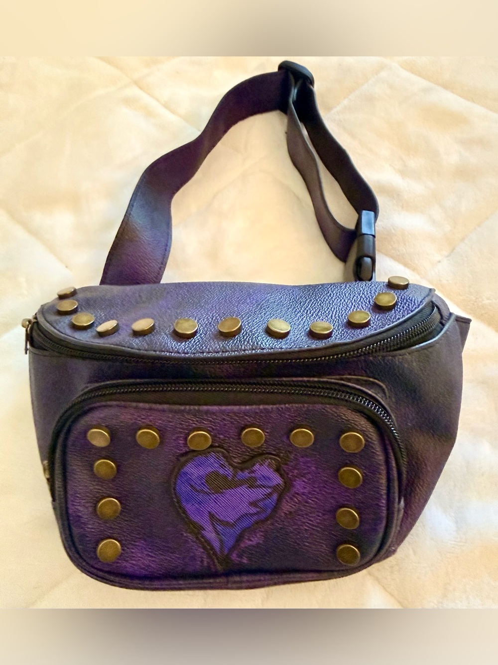 Disney Descendants 3 Purple Studded Fanny Pack Belt Bag with Tag 2019 Evie Mal